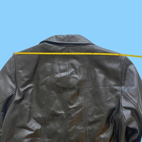 WORTHINGTON Genuine Leather Women's Medium Jacket w/Belt Biker Pockets EUC - Picture 5 of 16